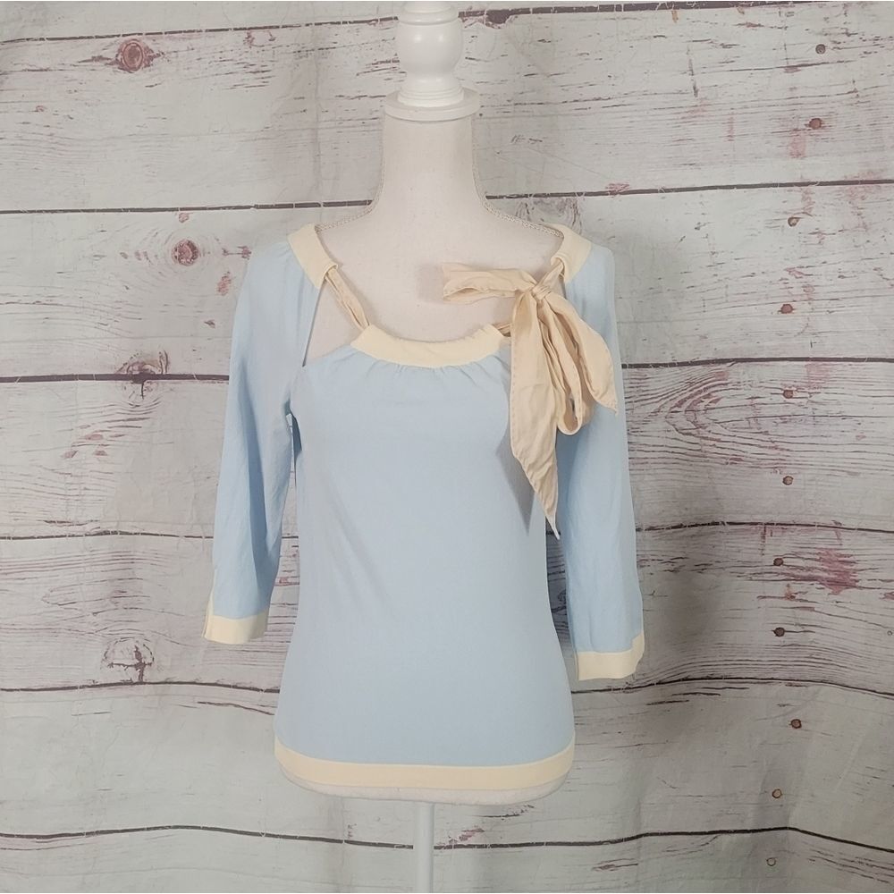 Vintage Les Copains Scarf Tie Neckline Blouse